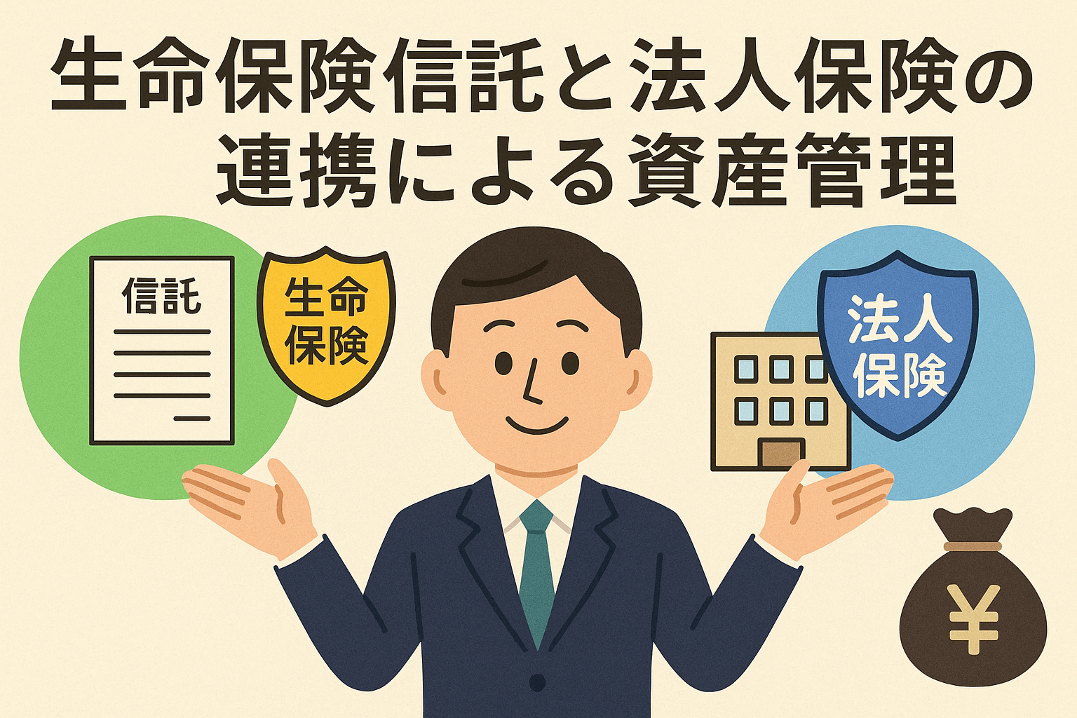 法人保険の見直しタイミングと判断基準をわかりやすく表現した親しみやすいアイキャッチ画像