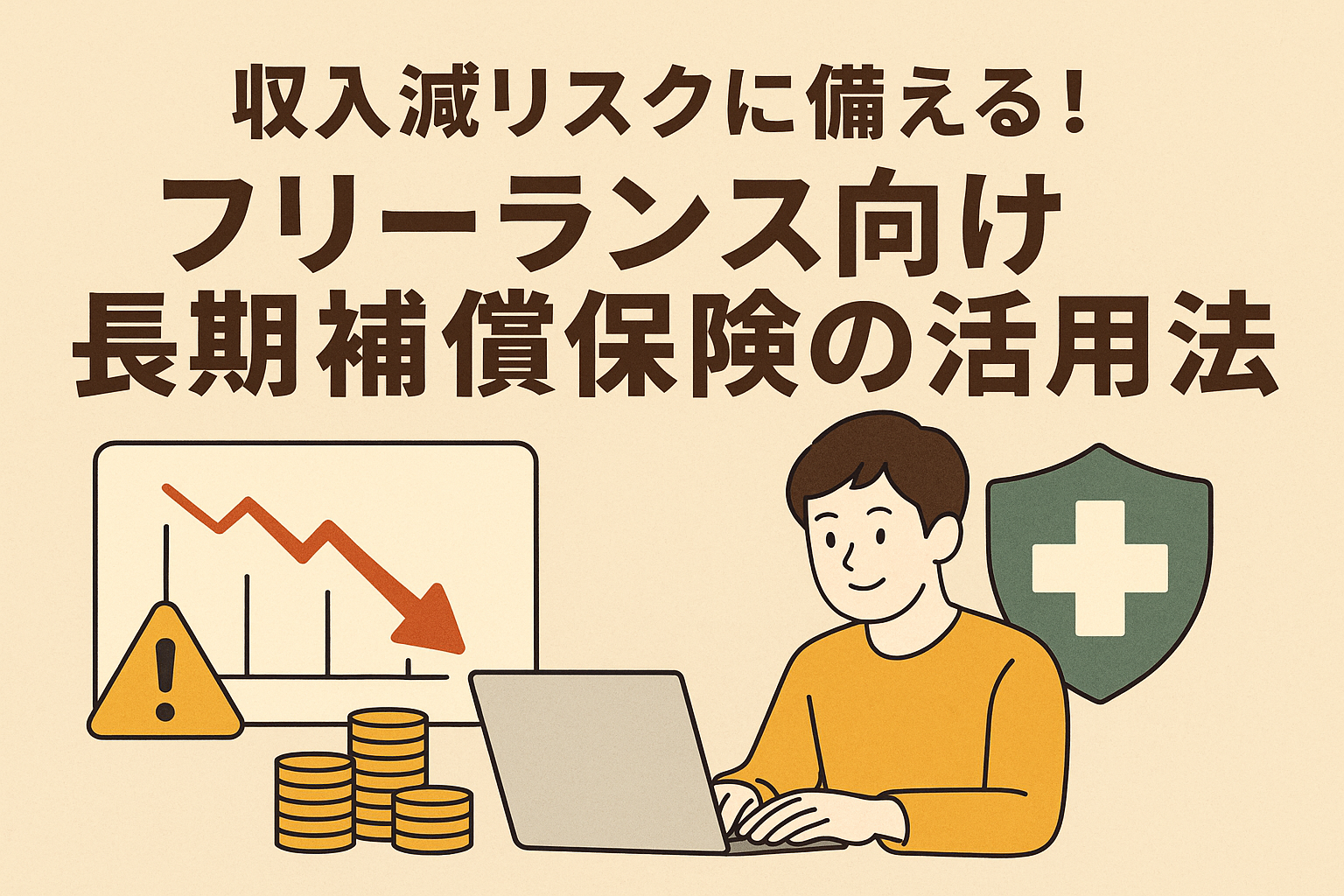 フリーランス向け長期補償保険の活用法を解説する記事のアイキャッチ画像