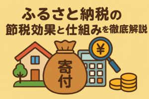 ふるさと納税の節税メリットと仕組みをわかりやすく解説するイメージ